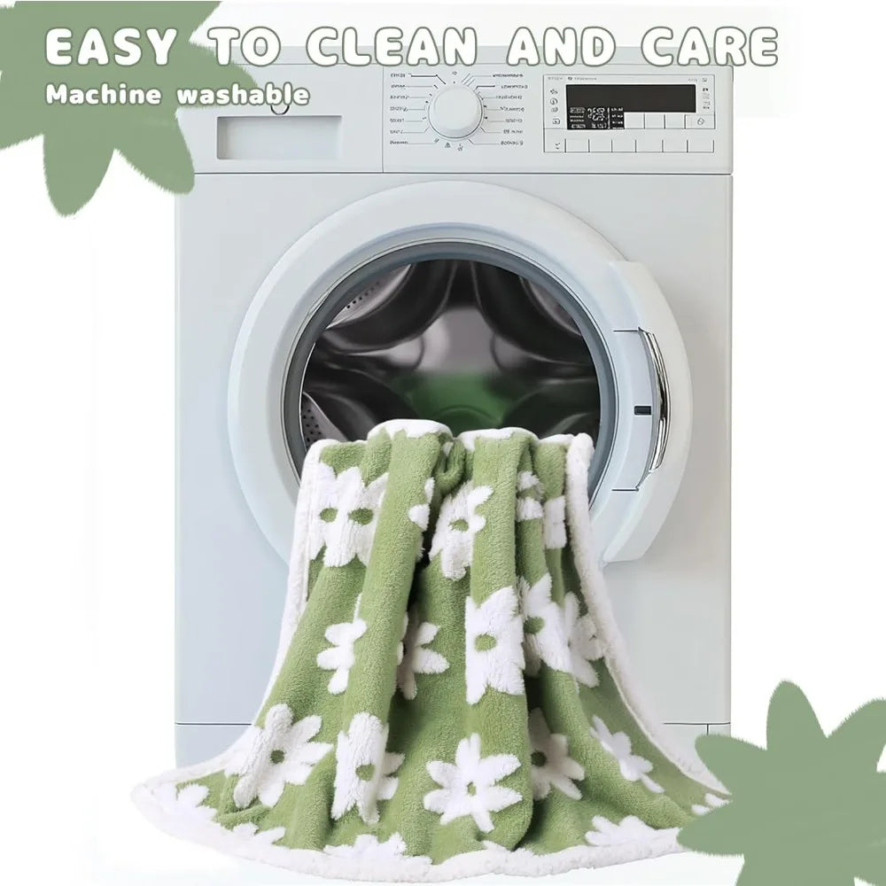Waterproof Pet Blanket for Medium Large Dogs Washable Fluffy Thick Jacquard Shag Fleece Warm Sherpa 3D Textured Flower Print fo