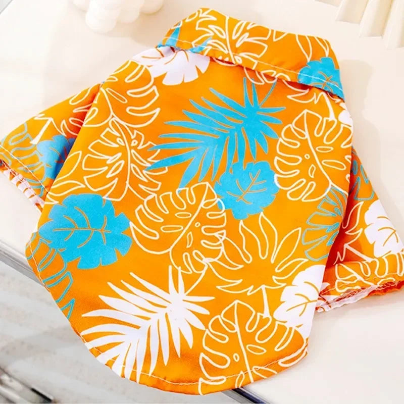 Summer Dog Clothes Hawaiian Style Pet Beach Dog Shirts Fashion Puppy Vest Coconut Print Cat Shirt Chihuahua Yorkies Pet Clothes