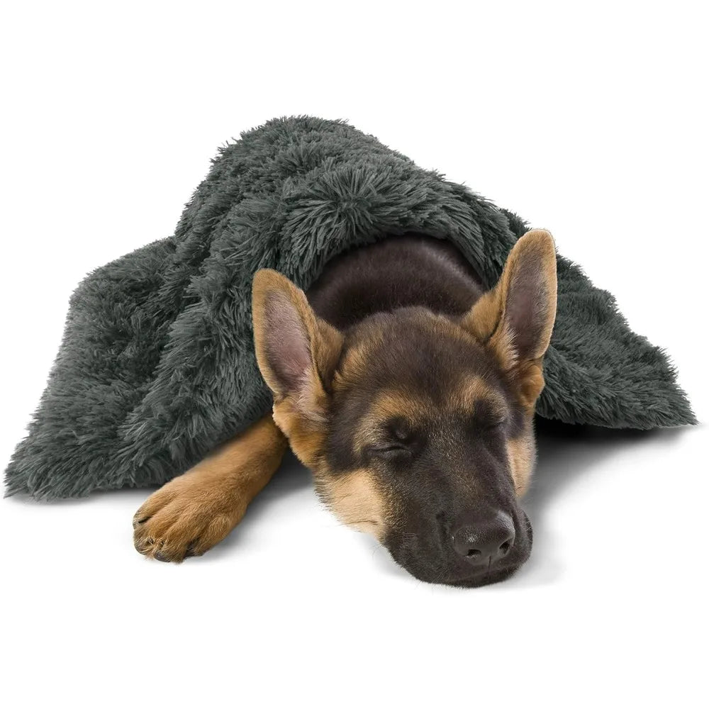 The Dog's Sound Sleep Donut Dog Snuggler, Large, Calming, Anti-Anxiety Blanket, Dark Grey