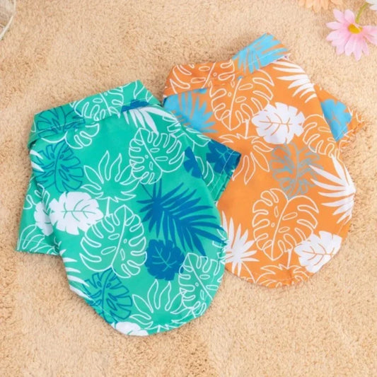 Summer Dog Clothes Hawaiian Style Pet Beach Dog Shirts Fashion Puppy Vest Coconut Print Cat Shirt Chihuahua Yorkies Pet Clothes