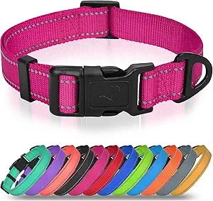 Small Dog Collar, Reflective and Adjustable Nylon Collar with Quick-Release Buckle, Lightweight No-Choke Design for Small Dogs,