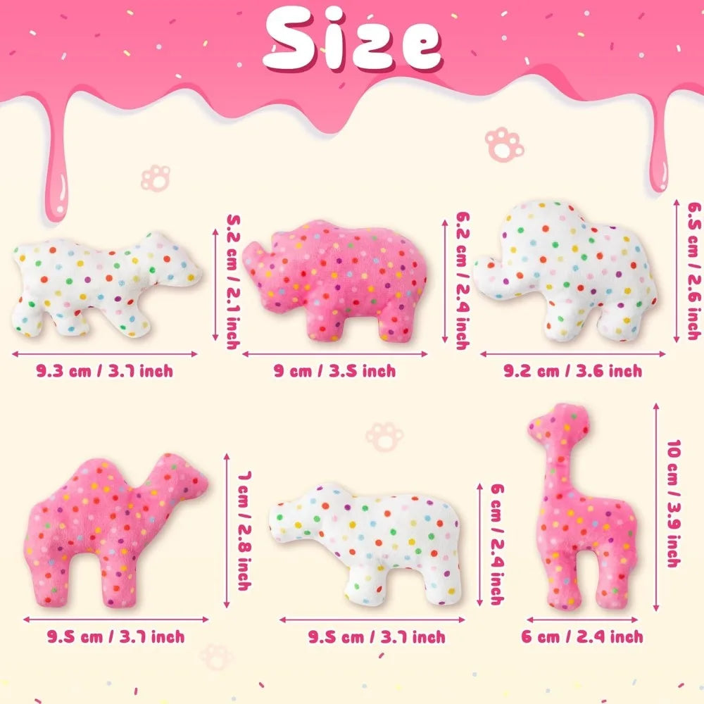 6Pcs Frosted Animal Cookie Catnip Crinkle Paper Sound Toys Gift for Cat