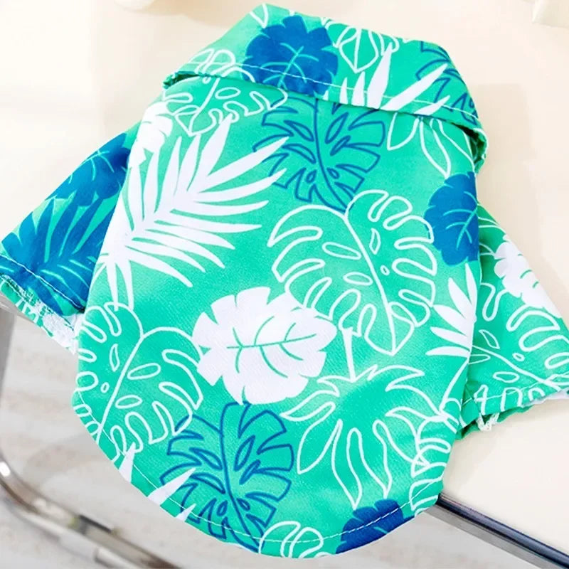 Summer Dog Clothes Hawaiian Style Pet Beach Dog Shirts Fashion Puppy Vest Coconut Print Cat Shirt Chihuahua Yorkies Pet Clothes