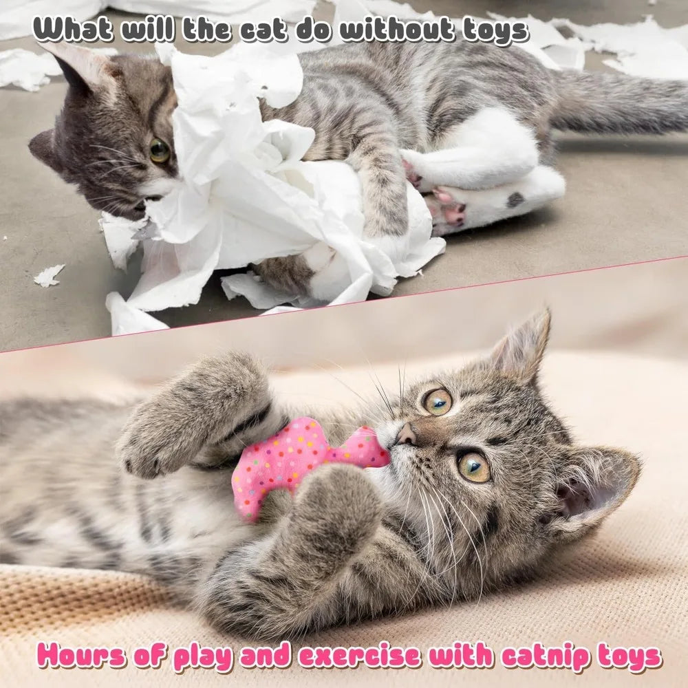 6Pcs Frosted Animal Cookie Catnip Crinkle Paper Sound Toys Gift for Cat
