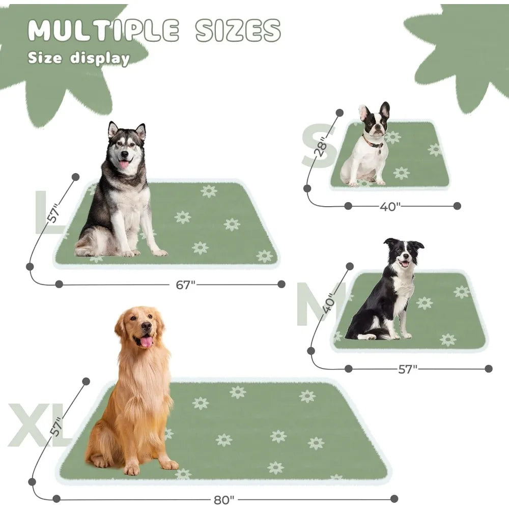 Waterproof Pet Blanket for Medium Large Dogs Washable Fluffy Thick Jacquard Shag Fleece Warm Sherpa 3D Textured Flower Print fo